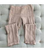 Akris Nubby Linen Cuffed Side Zip Trousers Pants 12 - $174.81 CAD