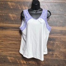 VGT Nike Tank Top Womens White Purple Size XL Dri Fit Activewear Swoosh ... - $318.74 MXN