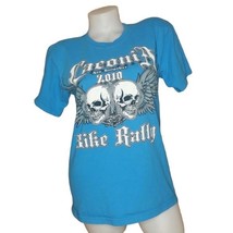 Laconia Bike Rally Week 2010 Bright Blue T Shirt Womens Size Small - $24.75