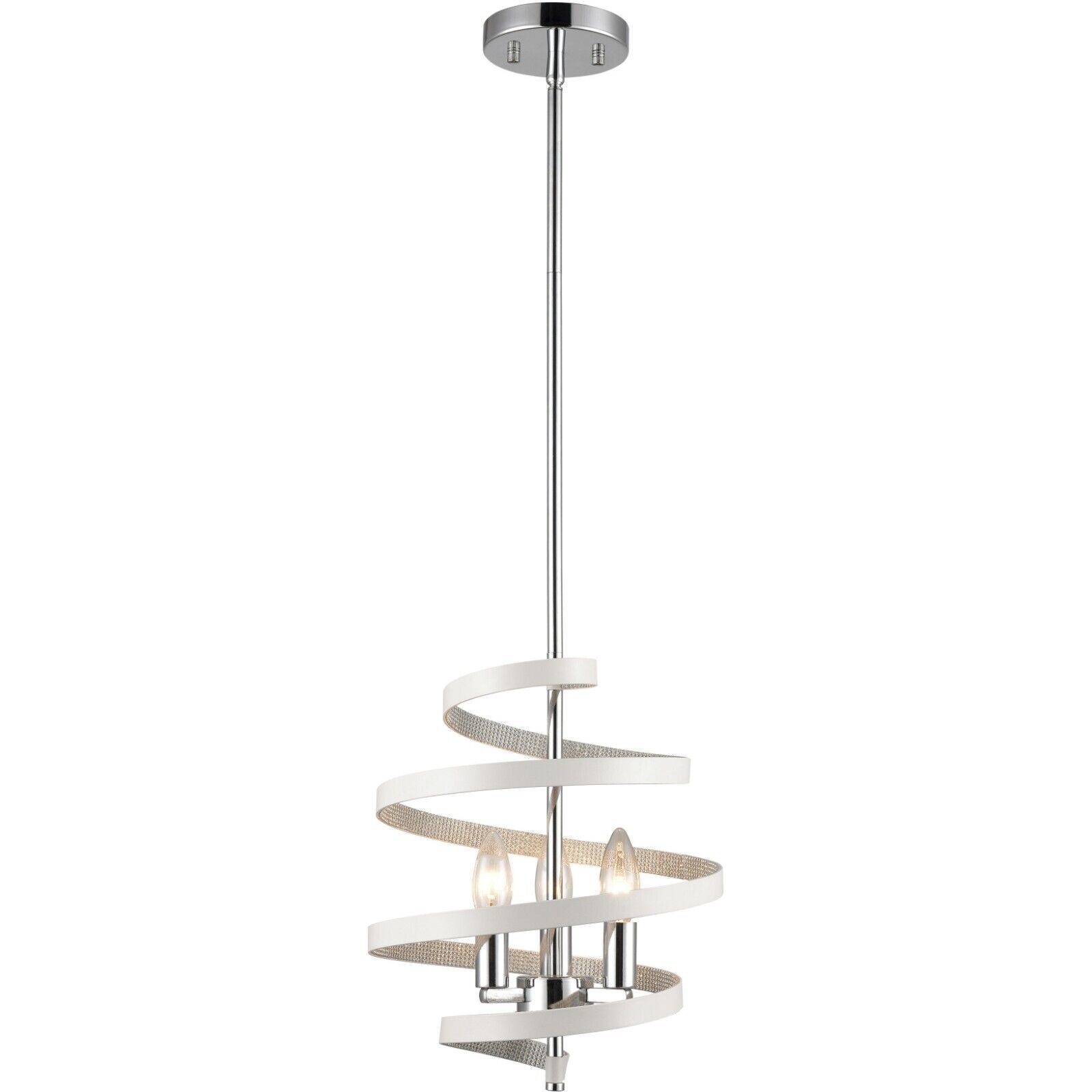 elk Home Venue 11 in. Wide 3-Light Spiral Ceiling Pendant White Chrome - D4683 - $247.01