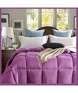 King Size Purple Jacquard Weave Silk Quilted White Duck Down Duvet Comfo... - £231.73 GBP