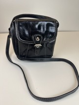 Giani Bernini Glazed Black Leather Crossbody Handbag Womens Black Purse - $15.88