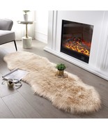 Ultra Soft Fluffy Rug 2X6 Ft. Serissa (Sheepskin Shape,Beige) Faux Sheep... - $785.12 MXN