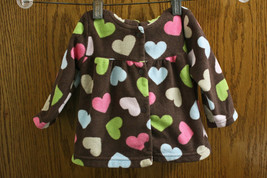 Carter's Brown Heart Fleece Jacket - Size Girls 6 Months - £7.84 GBP
