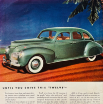 1939 Lincoln Zephyr V12 Car Advertisement Automobilia Luxury Ford Motors... - $548.16 MXN