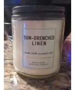 Bath &amp; Body Works SUN-DRENCHED LINEN Single Wick 7oz/198g Candle White Barn - $19.50 CAD