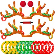 2Pack Christmas Inflatable Reindeer Antler Ring Toss Party Games Hat For... - £17.57 GBP