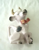 Vintage Purple Cow Gold Accents Sitting on Hind Legs Ceramic Figurine Japan - £14.87 GBP
