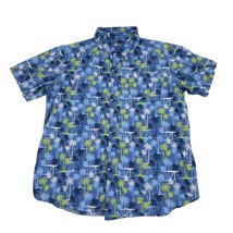 Wonder Nation Boys Hawaiian Tropical Shirt Blue/Green Size L - $184.53 MXN