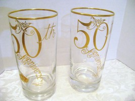 Silver City Glass Co. 50th  Anniversary 22K Gold Rimmed Glasses - £9.59 GBP