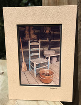 Gamow signed Cabin Porch Ladderback Chair Barrel Photography Art 5&quot; x 7&quot;... - $17.40