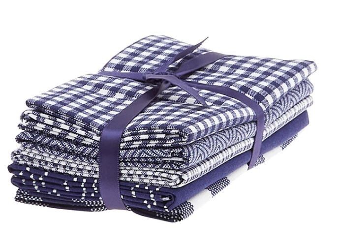 5 Fat Quarters - Blue Checks &amp; Plaids Cotton Fabric Precuts Bundle M204.29 - $8.97