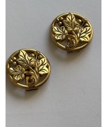 Vintage Dress Fur Clip Art Deco 20s 30s Brass Textured Leaf Design Raise... - €31,01 EUR