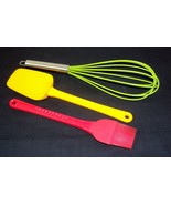 Silicone Kitchen 3-Piece Utensil Set ~ Wire Whisk, Spatula, and Basting ... - $17.59