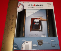 Home Gift Photo Frame Slide & Store Black Hideaway Easel 4" x 6" Picture Holder - $16.87 CAD