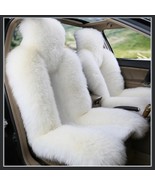 Fluffy Pure White Luxury Australian Lambskin Wool Fur Seat Cover Protectors - £217.68 GBP