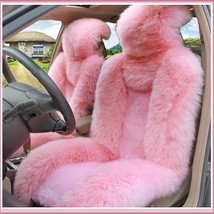 Fluffy Posh Pink Luxury Australian Lambskin Woolen Fur Seat Cover Protec... - £218.18 GBP