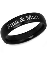 coi Jewelry Black Titanium  Ring With Custom Engraving-115 - £55.87 GBP