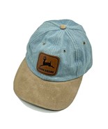 Vintage John Deere Denim Blue Hat Leather Patch Strapback Adjustable Cap... - £38.91 GBP