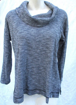 T by Talbots Womens Size Medium Herringbone Cowl Neck Sweater Top Cotton... - $21.84