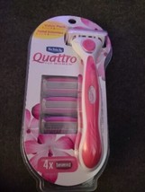 Schick Quattro Women’s 4-Blade Razor Starter Set- 1 Handle &amp; 4 Cartridge... - £9.22 GBP