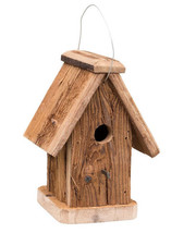 RUSTIC WREN BIRDHOUSE - Recycled Mushroom Wood Bird House - £47.15 GBP