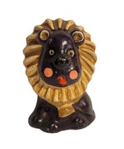Vintage Handpainted Sitting Male Lion Ceramic Figurine Mini Piggy Bank - £11.66 GBP
