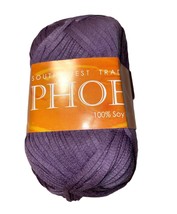 South West Trading Company Phoenix Soy Silk Worsted Tape Yarn SWTC Purpl... - $7.50