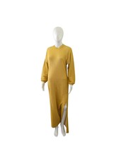 Vintage 70-80s  Bill Blass Gold Lurex Disco  Knit Maxi Dress Slit M - $89.10