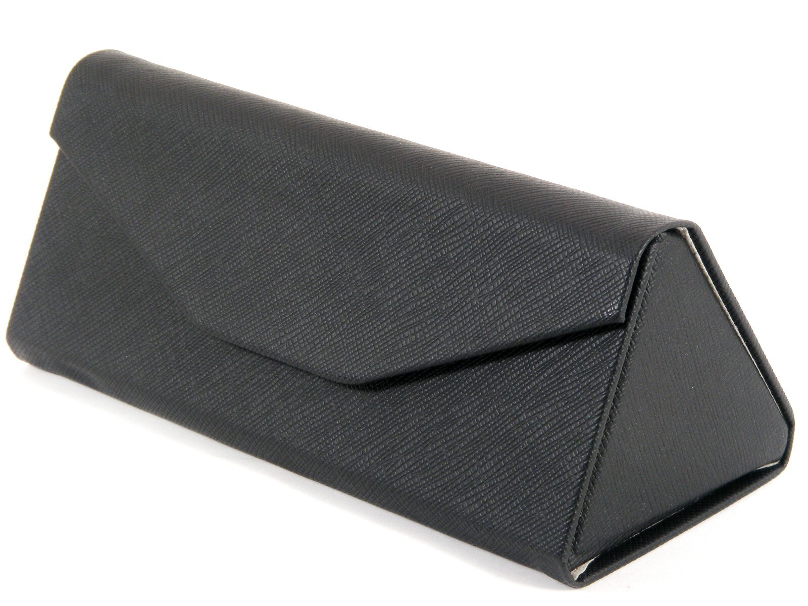 Triangular Foldable Magnetic PU Leather Black Case Glasses Eyeglasses Su... - $5.94