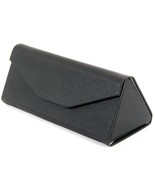 Triangular Foldable Magnetic PU Leather Black Case Glasses Eyeglasses Su... - $5.94