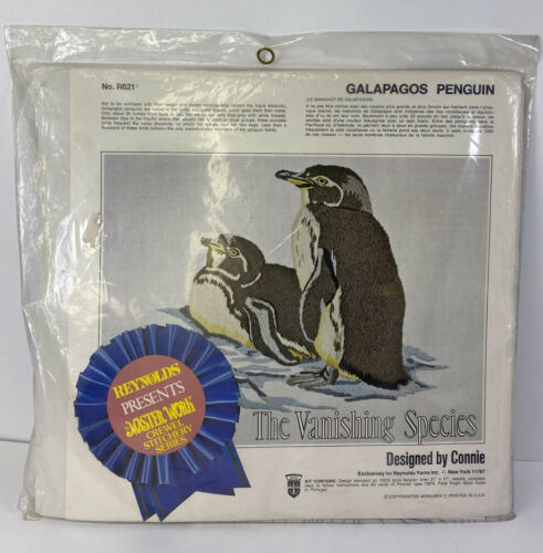 Vtg Reynolds Master Work Crewel Stitchery Series Galapagos Penguin Kit 1974 R621 - $69.95