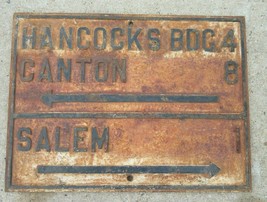1890s Cast Iron Street Sign New Jersey Garden State Salem Canton Hancock Bridge - £657.99 GBP