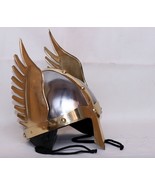 Medieval Steel &amp; Brass Viking Helmet Knight Norman Warrior Chirstmas Gift - £59.28 GBP