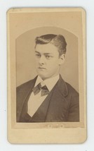 Antique CDV Circa 1870s Handsome Young Man in Suit &amp; Tie Steffey Mt. Union, OH - £7.43 GBP