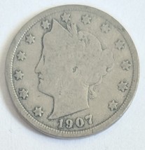 1907 5 Cents Liberty Nickel w/ CENTS Standard Circulation Coin - $3.95