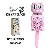 RETRO KITCHEN LADY KIT CAT CLOCK 15.5&quot; Pink Kit-Cat Klock USA MADE Free ... - €60,05 EUR