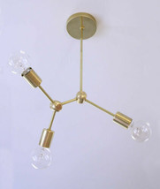 Unique Handcrafted Designs Molecule Brass Mid-Century Modern Chandelier Lighting - £68.92 GBP