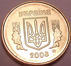 Gem Uncirculated Ukraine~2008 10 Kopiyak~National Arms~Free Shipping - £1.53 GBP