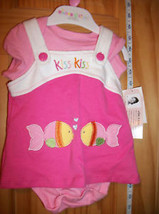 Fashion Gift Wishes Kisses Baby Clothes 0M-3M Dress Set Pink Two Kiss Sea Life - £6.06 GBP