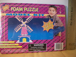 Toy Gift Build Craft Activity Windmill Model Kit Puzzle Wind Mill Foam Building - $7.59