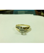 Vintage 10k Yellow Gold Diamond Cathedral Cluster Ring Sz 6.75 Ladie&#39;s 1... - £119.61 GBP