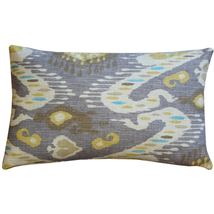 Solo Gray Ikat Throw Pillow 12x20, Complete with Pillow Insert - £42.18 GBP