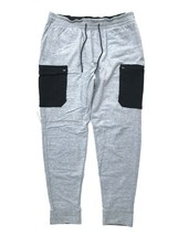 Abercrombie Fitch Mens M Gray/ Black Zipper Cargo Pocket Jogger Sweatpants - £32.17 GBP