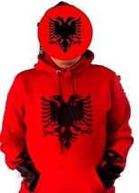 New Albanian Eagle Coat of arms Red Hoodie Universal Hoodie - £27.97 GBP