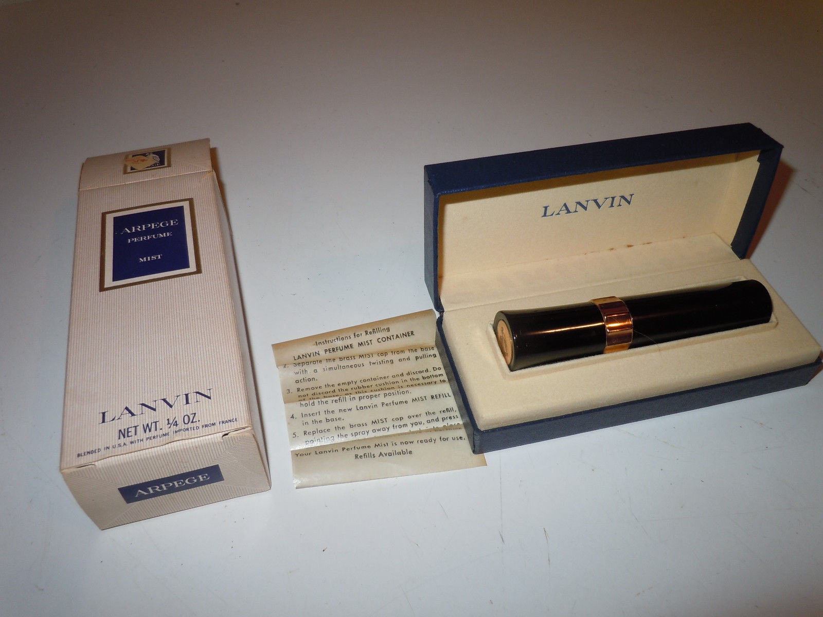 Vintage Lanvin Arpege Perfume Mist Spray-Box w/cover box-&refill  instruction - $35.99