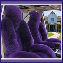 Fluffy Purple Haze Luxury Australian Lambskin Woolen Fur Seat Cover Prot... - £218.18 GBP