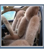 Fluffy Thick Cameo Luxury Australian Lambskin Woolen Fur Seat Cover Prot... - $372.01 CAD