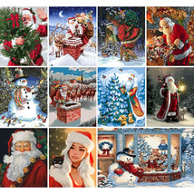 Paint By Numbers Kit Christmas Santa Claus DIY Oil Painting On Canvas for Adults - £12.77 GBP