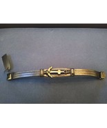 Black Steel Anchor black PU Leather / steel Bracelet. Be a Rockstar New - £7.83 GBP